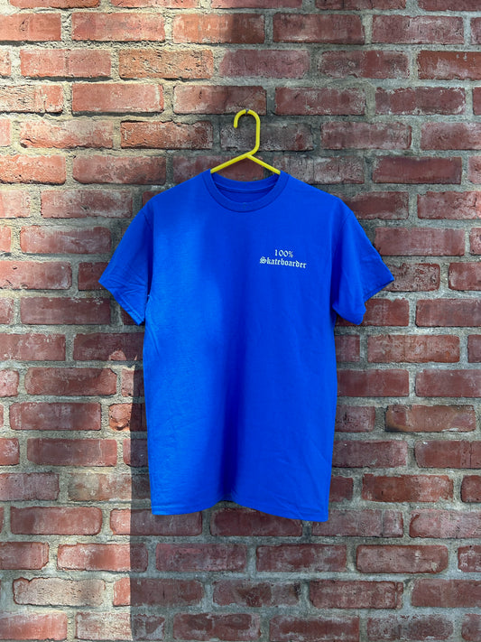 100% Skateboarder Short Sleeve T-Shirt (Blue)