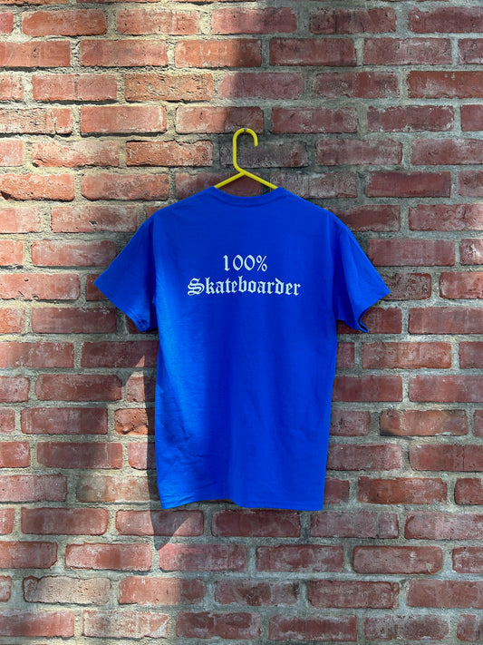 100% Skateboarder Short Sleeve T-Shirt (Blue)