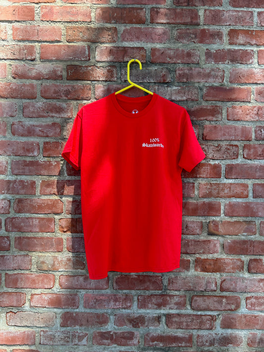 100% Skateboarder Short Sleeve T-Shirt (Red)